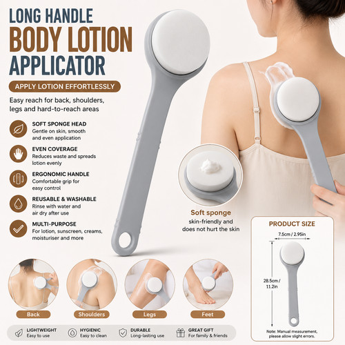 Long handle lotion applicator - handle,